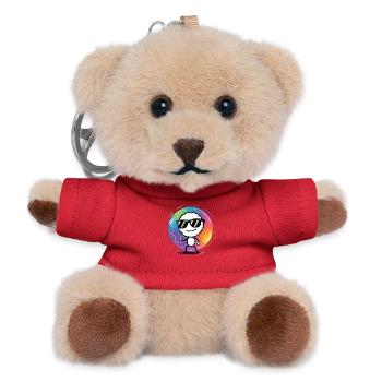 T-shirt Cool Face pour la bonne humeur et le plaisir - Porte-clés ourson - rouge - Devant