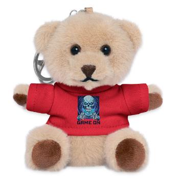 GAME ON - Cyber Skull Gamer | Neon Gaming Design - Teddy Keyring - red - Front