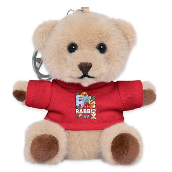 R Is For Rabbit Zoo Party Jungle Zoo Birthday - Teddy Keyring - red - Front