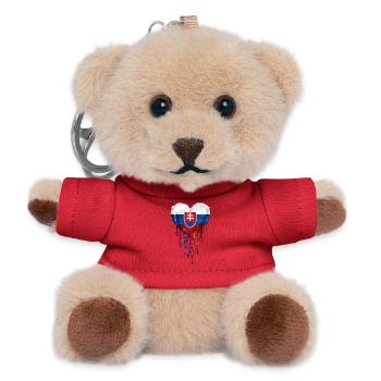 Herzflagge Slowakei Tropfenflagge - Teddy Schlüsselanhänger - Rot - Vorne