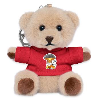 Fuchs, This is fine, Meme, Explosion - Teddy Schlüsselanhänger - Rot - Vorne