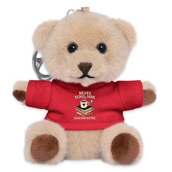  Neues Schuljahr – Gleicher Kaffee - Teddy Schlüsselanhänger - Rot - Vorne