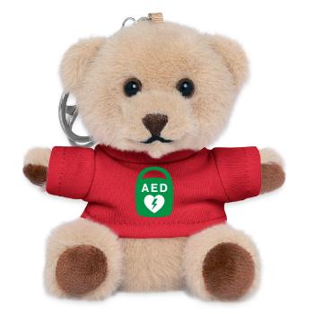 Icône médicale d’urgence cardiaque pour DEA - Porte-clés ourson - rouge - Devant