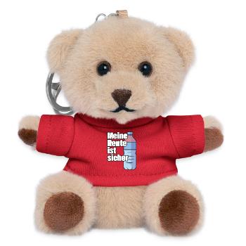 Meine Rente ist sicher - Teddy Schlüsselanhänger - Rot - Vorne