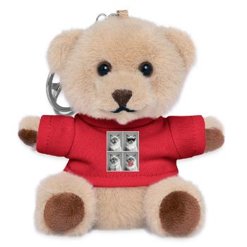 Cats Sacred Birman Cat - Teddy Keyring - red - Front