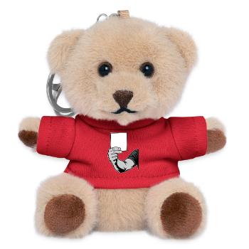 Karte Schwarzweiß - Teddy Schlüsselanhänger - Rot - Vorne