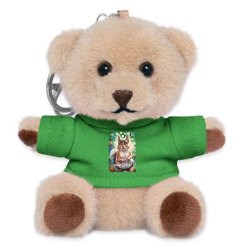 Schlaues Eichhörnchen Ich knacke jede Nuss - Teddy Schlüsselanhänger - Grün - Vorne