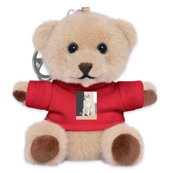 Pretty dog portrait with a loving saying - Teddy Keyring - red - Front