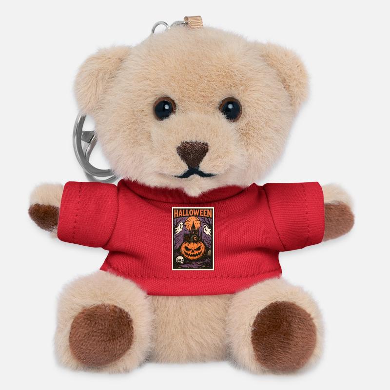 Classic Halloween - Teddy Keyring - red