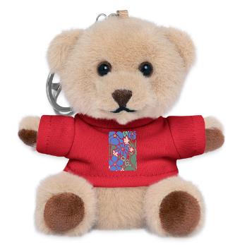 Good Mood Flowers - Blue - Teddy Keyring - red - Front
