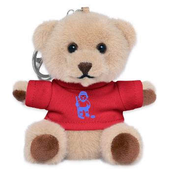 Minimalistischer Labrador Eishockey Spieler  - Teddy Schlüsselanhänger - Rot - Vorne