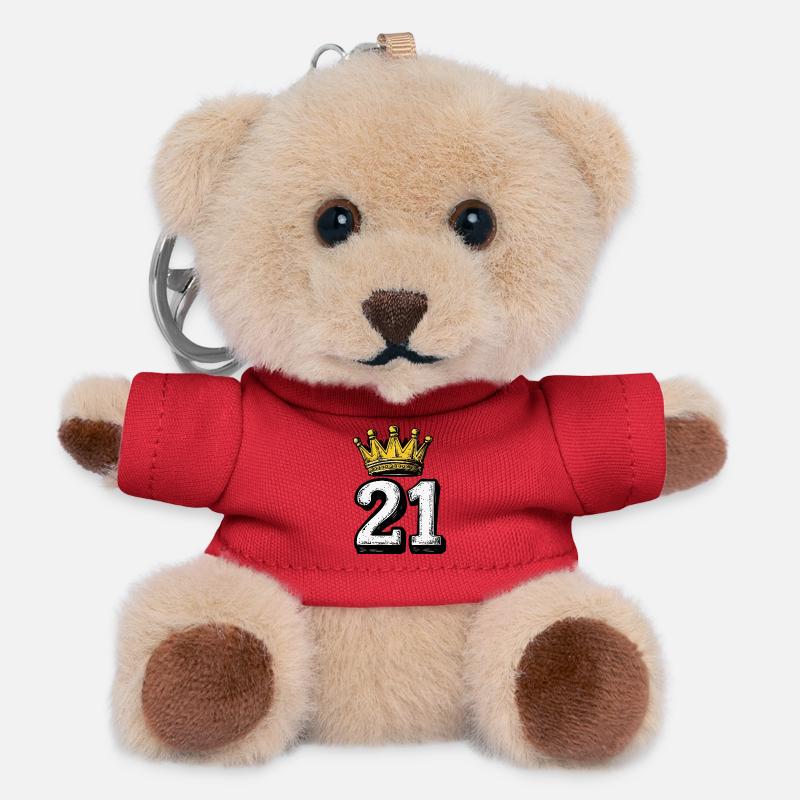 21 Number Krone - Teddy Keyring - red
