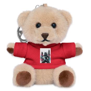 Cyber Samurai Neon Klinge - Teddy Schlüsselanhänger - Rot - Vorne