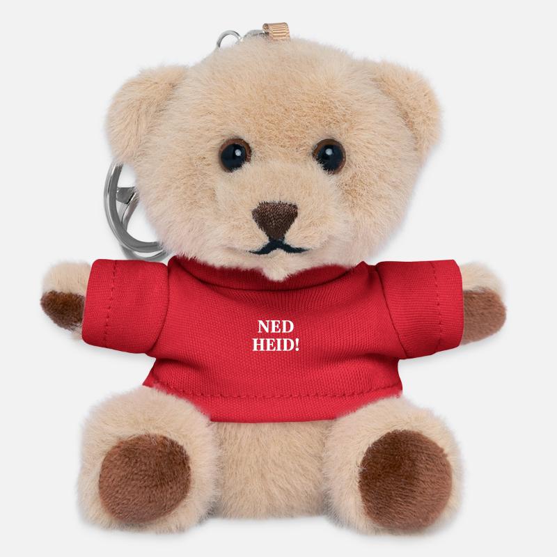 NED HEID! Saying on black - Teddy Keyring - red