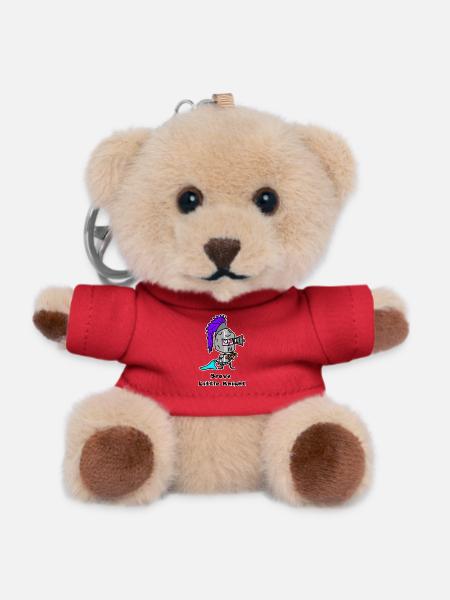 Brave Little Knight - Cute Hero Design - Teddy Keyring - red