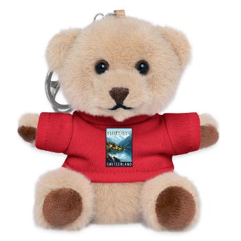 Entdecken Sie den Alpensee Brienzersee in der Schweiz - Teddy Schlüsselanhänger - Rot - Vorne