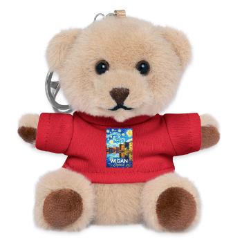 Wigan England Hafen Sternennacht Stil - Teddy Schlüsselanhänger - Rot - Vorne