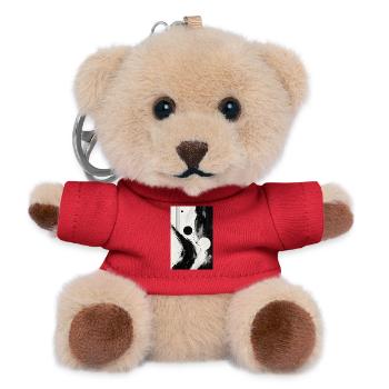 Black and white abstraction orbits - Teddy Keyring - red - Front
