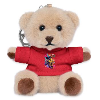 Vierge Homme – Cadeau Astrologie - Porte-clés ourson - rouge - Devant