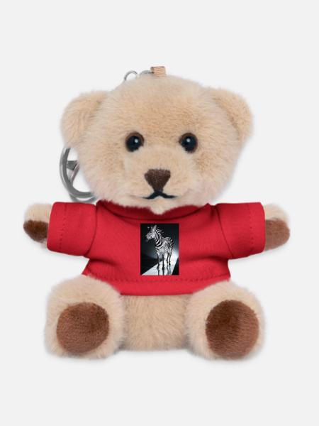 Zebra Light Trail - Teddy Keyring - red