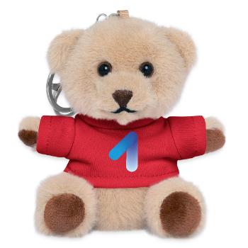 Abstract 1, modern & digital - Teddy Keyring - red - Front