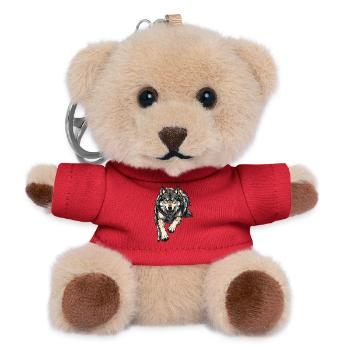 Wolf Illustration - Teddy Keyring - red - Front