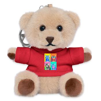 Cats Bengal Cat - Teddy Keyring - red - Front