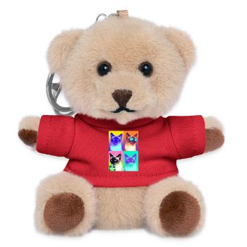 Katzen Colorpoint Kurzhaar Katze - Teddy Schlüsselanhänger - Rot - Vorne