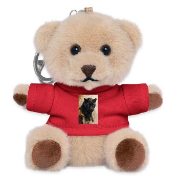 Goldener Schwarzer Panther in abstrakter Malerei - Teddy Schlüsselanhänger - Rot - Vorne