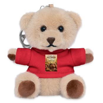 Kastanienhelden für den Winter - Teddy Schlüsselanhänger - Rot - Vorne