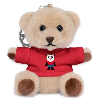Panda Panda Bear Bear Bear Face Eyes cute - Teddy Keyring - red - Front