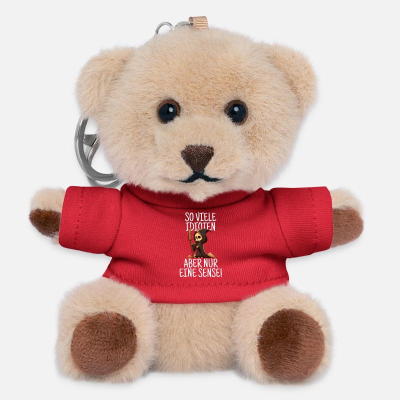 So many idiots, but only one scythe - White - Teddy Keyring - red
