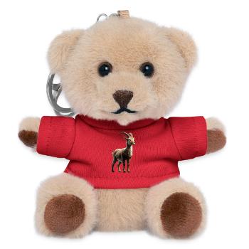 Capricorn Goat Alpine Ibex Capricorn Goats - Teddy Keyring - red - Front