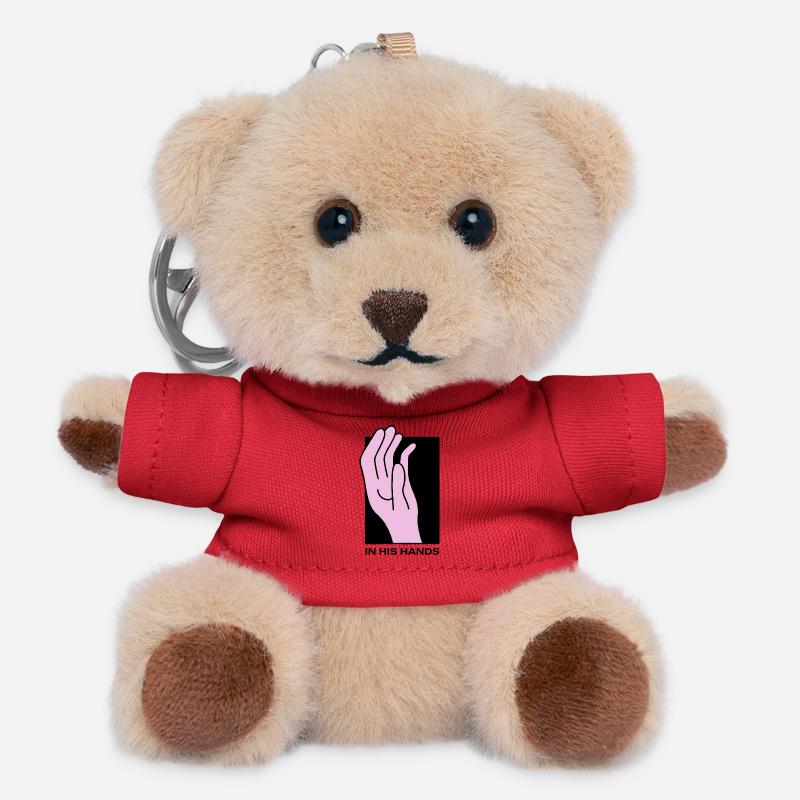 In his Hands - Teddy Keyring - red