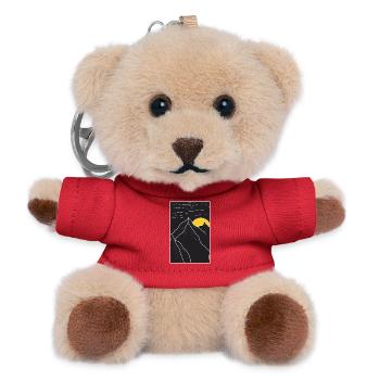 Bergsilhouette Sonnenuntergang - Teddy Schlüsselanhänger - Rot - Vorne