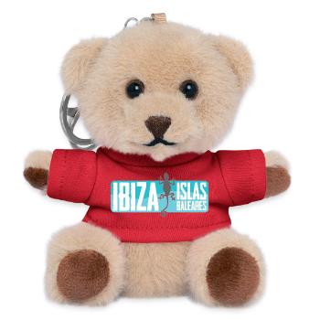Conception vectorielle de l’île d’Ibiza - Porte-clés ourson - rouge - Devant