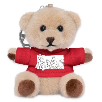Happy Hühner - Teddy Schlüsselanhänger - Rot - Vorne