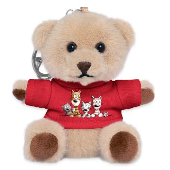 Happy Cats I Cat Friends Gift - Teddy Keyring - red - Front