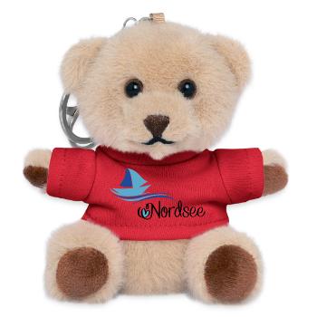 North Sea design with sailboat - Teddy Keyring - red - Front