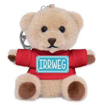 Irrweg Schild - Teddy Schlüsselanhänger - Rot - Vorne