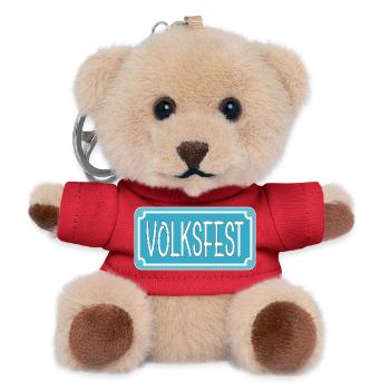 STRAßENSCHILD - VOLKSFEST - Teddy Schlüsselanhänger - Rot - Vorne