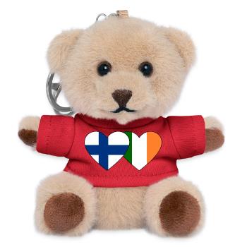 Finlande Irlande Flag Heart - Porte-clés ourson - rouge - Devant