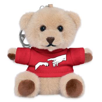 Hundepfote - gib Pfote - Teddy Schlüsselanhänger - Rot - Vorne