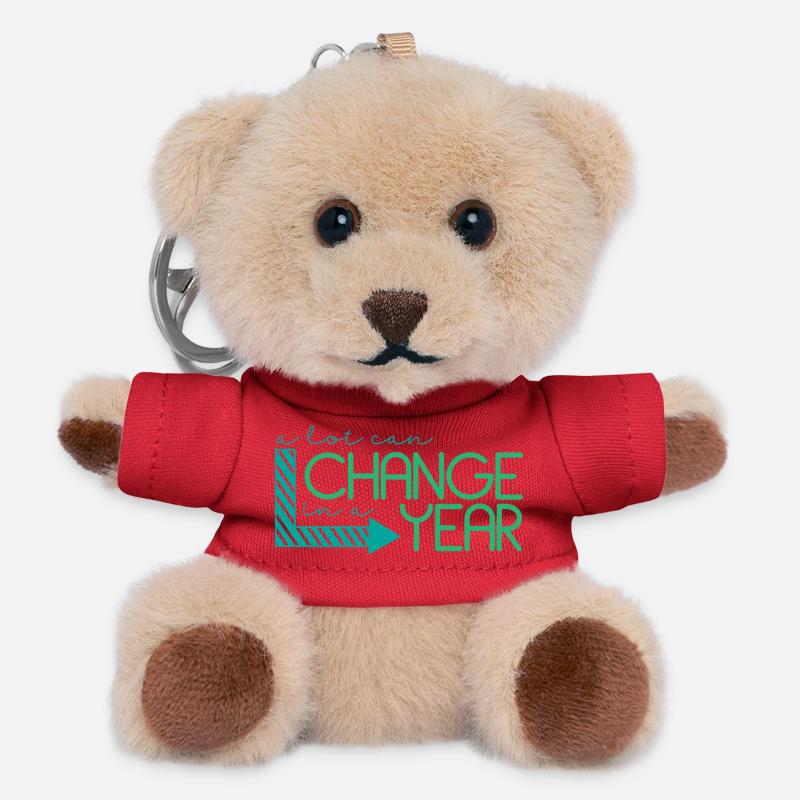 Inspirational quote annual change - Teddy Keyring - red