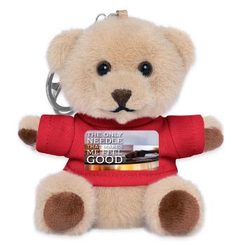 La seule aiguille qui me fait du bien - Porte-clés ourson - rouge - Devant