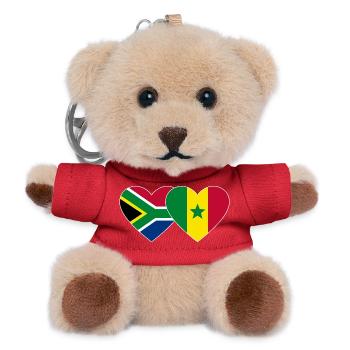 Südafrika Senegal Flagge Herz - Teddy Schlüsselanhänger - Rot - Vorne