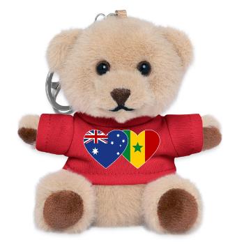 Drapeau de l’Australie et du Sénégal Coeur - Porte-clés ourson - rouge - Devant