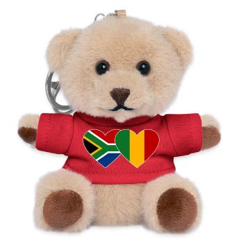 South Africa Mali Flag Heart - Teddy Keyring - red - Front