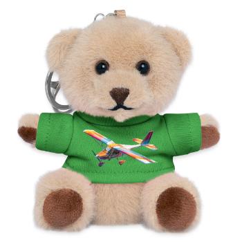 RC-Regenbogenflugzeug Muster - Teddy Schlüsselanhänger - Grün - Vorne