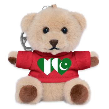 Nigeria Pakistan Flag Heart - Teddy Keyring - red - Front